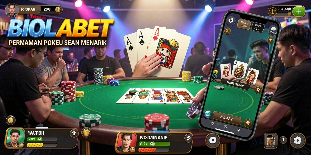 Tampilan gameplay Poker yang menarik dan interaktif di BIOLABET.