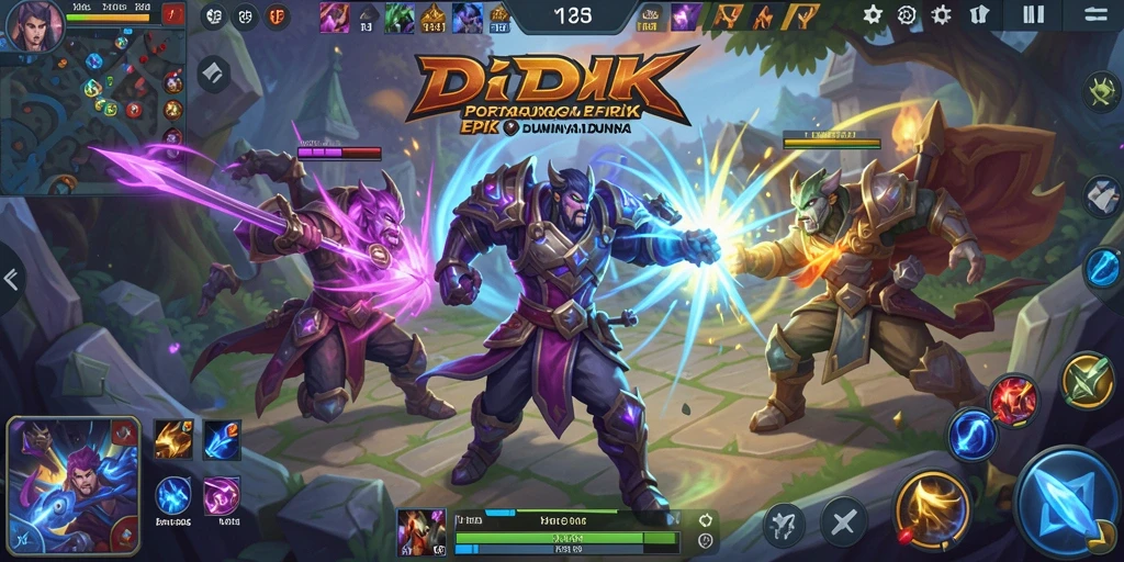 Tampilan menarik dari action gameplay DKK di arena MOBA.