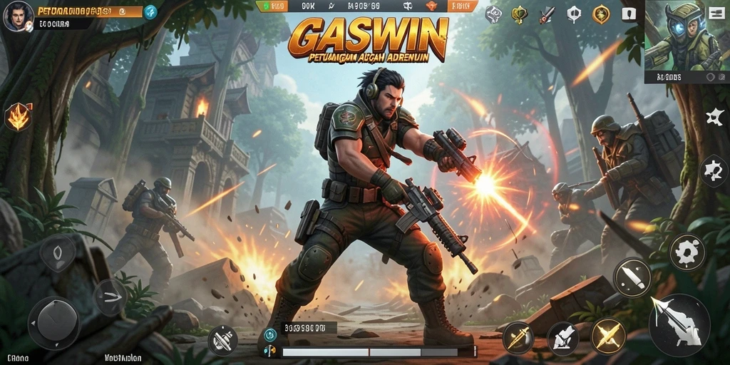 Tampilan mendebarkan gameplay GASWIN yang penuh aksi.