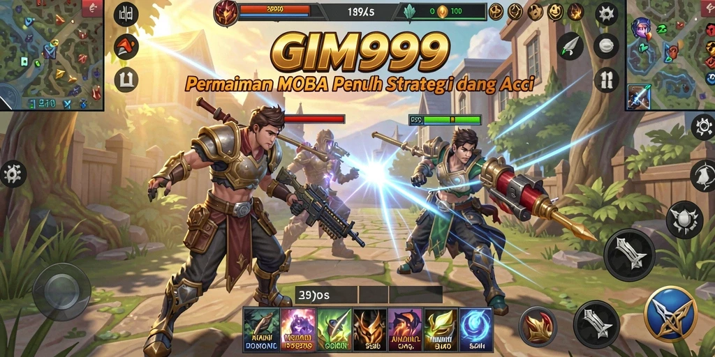 Gameplay GIM999 yang menarik dalam pertempuran MOBA.