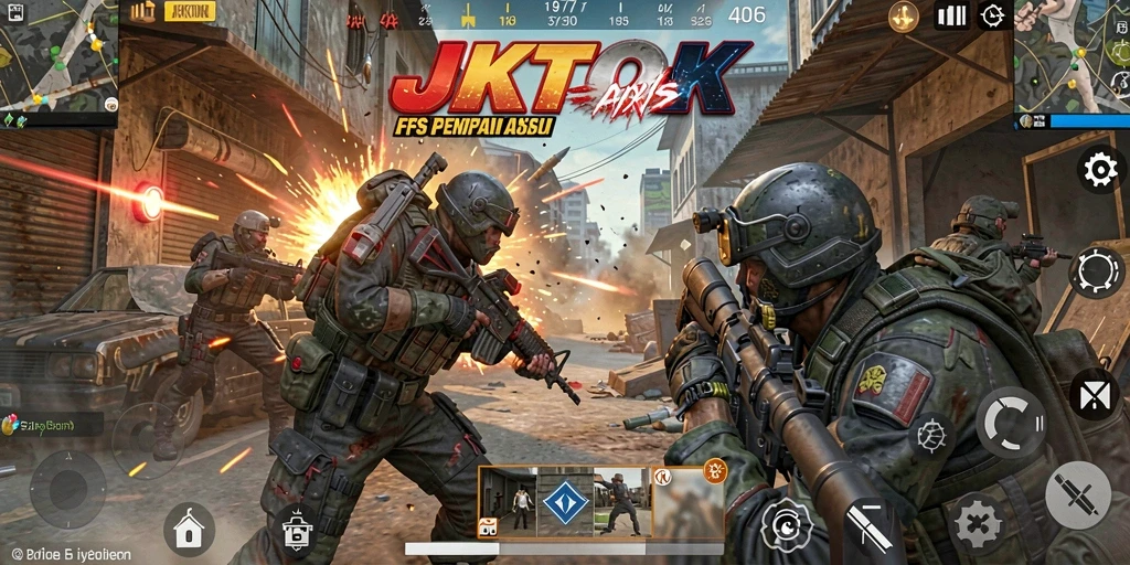 Tampilan gameplay JKTOK yang menegangkan dan penuh aksi.