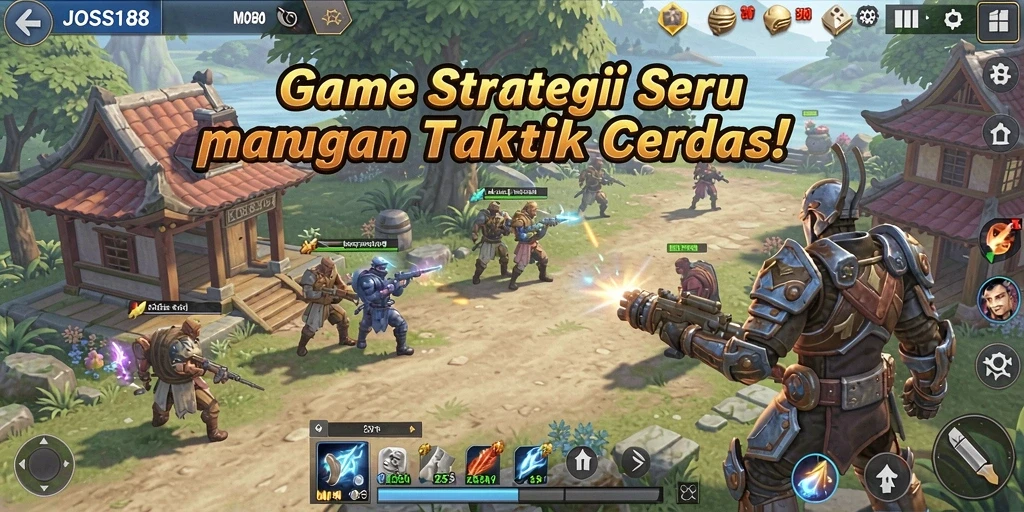 Tampilan gameplay dari JOSS188 yang penuh dengan strategi.