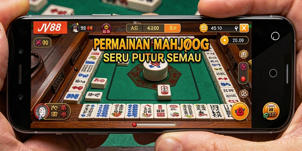 Screenshot gameplay JV88 yang menunjukkan aksi Mahjong yang seru.