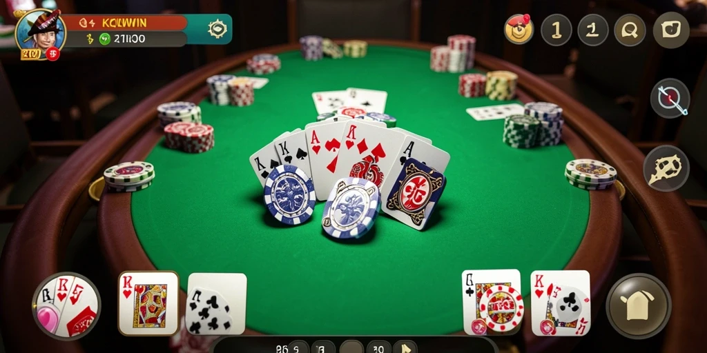 Tampilan gameplay seru dalam KKWIN dengan aksi QiuQiu.