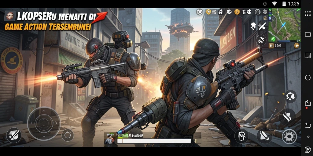 Screenshot menampilkan aksi epik dalam gameplay LKOPEN.