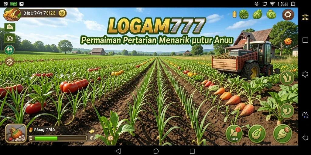 Tampilan gameplay LOGAM777 menampilkan aktivitas pertanian yang mengasyikkan.
