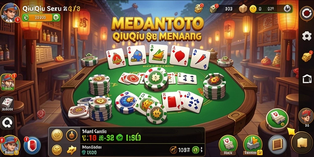 Tampilan gameplay seru dalam MEDANTOTO, penuh strategi QiuQiu.