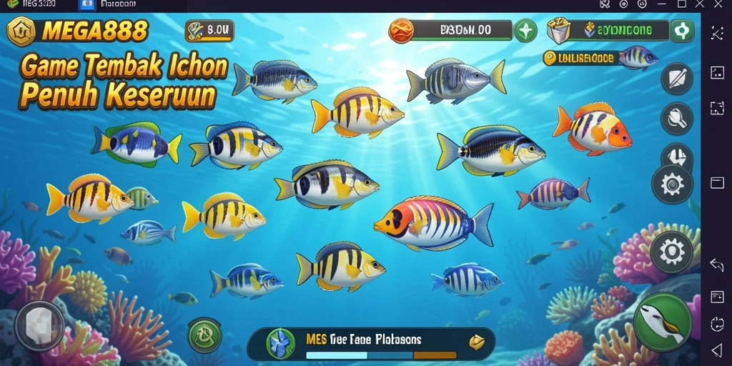 Tampilan gameplay Tembak Ikan di MEGA888 yang seru dan menantang.