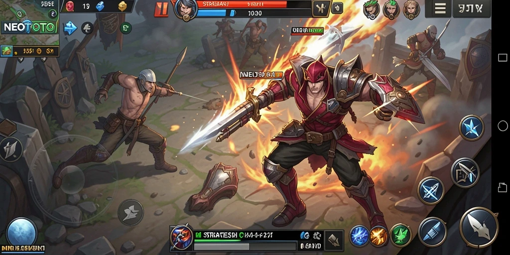 Tampilan gameplay NEOTOTO yang intens dan menantang.