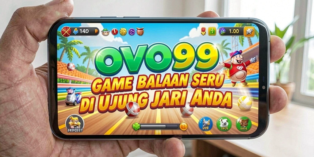 Tampilan gameplay OVO99 yang mendebarkan di trek balapan.