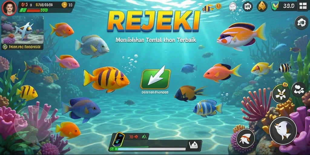 Gameplay seru dalam REJEKI dengan tembak ikan yang menantang.
