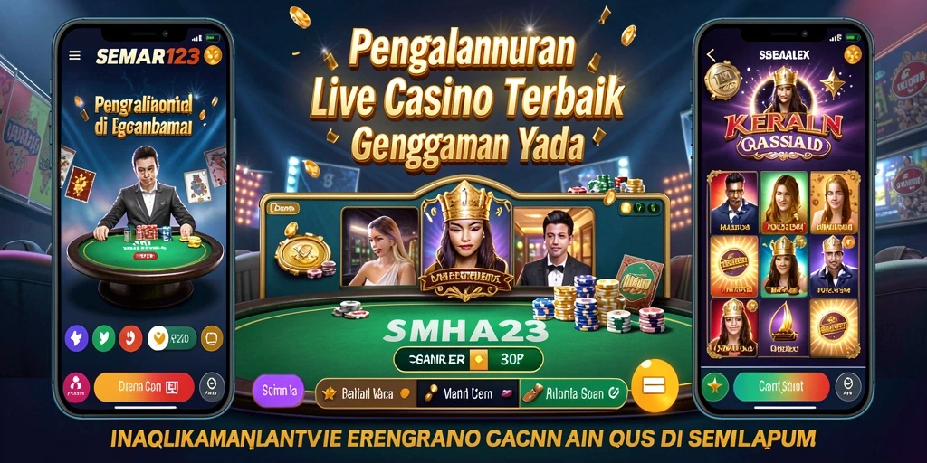 Tangkapan layar gameplay Live Casino SEMAR123 yang menampilkan dealer dan permainan.