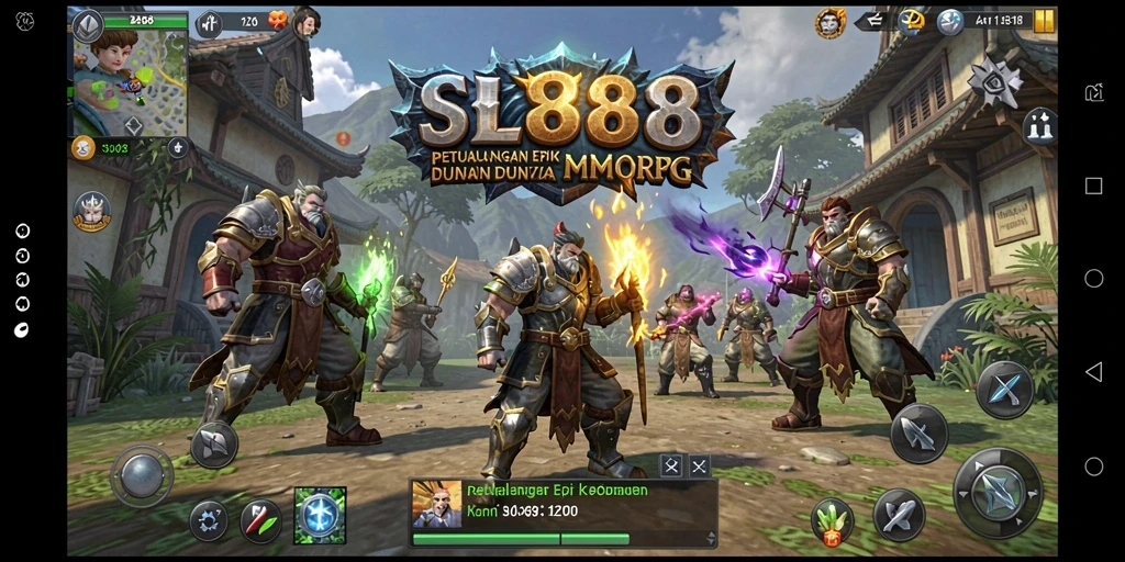 Tangkapan layar dari gameplay menarik SL888 dalam suasana MMORPG.